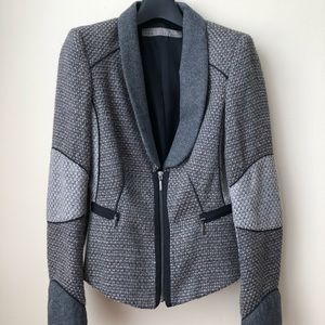 Zara Basic Gray textured wool jacket XS